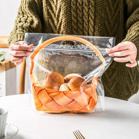 Sachet de boulangerie personnalisé en PE transparent avec fermeture zip et fenêtre transparente, idéal pour les toasts, croissants et scones
