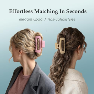 Pinza de Pelo Cuadrada Redondeada de Plástico Suave Estilo Coreano de 10.5cm, Pinza de Pelo Mate Flexible Antideslizante, Duradera y Ligera para Uso Diario de Mujeres - Product Image 3