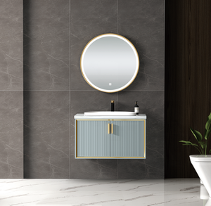 Modern stainless steel bathroom furniture bathroom vanity cabinet with wash basin