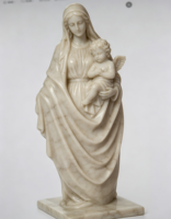 Statue de la Vierge Marie en PolyRésine, Sculpture Religieuse, Artisanat Catholique Peint à la Main, Thème Musique et Amour, pour la Maison et l'Église