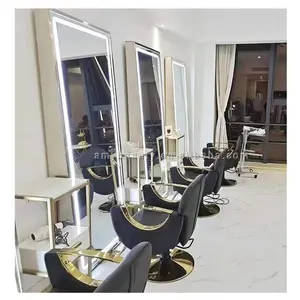 Beauty Hair Salon Station Met Spiegel Haar Styling Station Moderne Salon Styling Stations Salon Spiegel