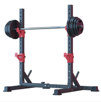 Support de barre d'haltères et de squat réglable en acier pour salle de sport à domicile, robuste et stable, charge maximale de 200 lb, option de logo personnalisé