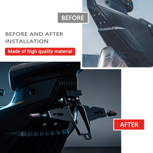 Soporte de matrícula trasero corto para motocicleta con luz LED, compatible con 990 RC R <span class=keywords><strong>990R</strong></span>, eliminador de guardabarros, accesorios de reacondicionamiento - Product Image 6