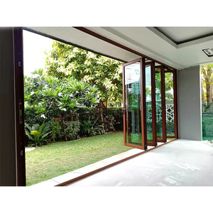 Porte accordéon pliante pour balcon, design extérieur en aluminium et verre, portes de patio pliantes, ouverture pliable - Product Image 2