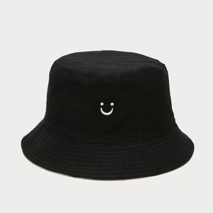 Wholesale Smile Face Unisex Cotton Custom 3D Embroidery Logo <b>Reversible</b> <b>Bucket</b> <b>Hat</b> for Casual Cycling - Product Image 6