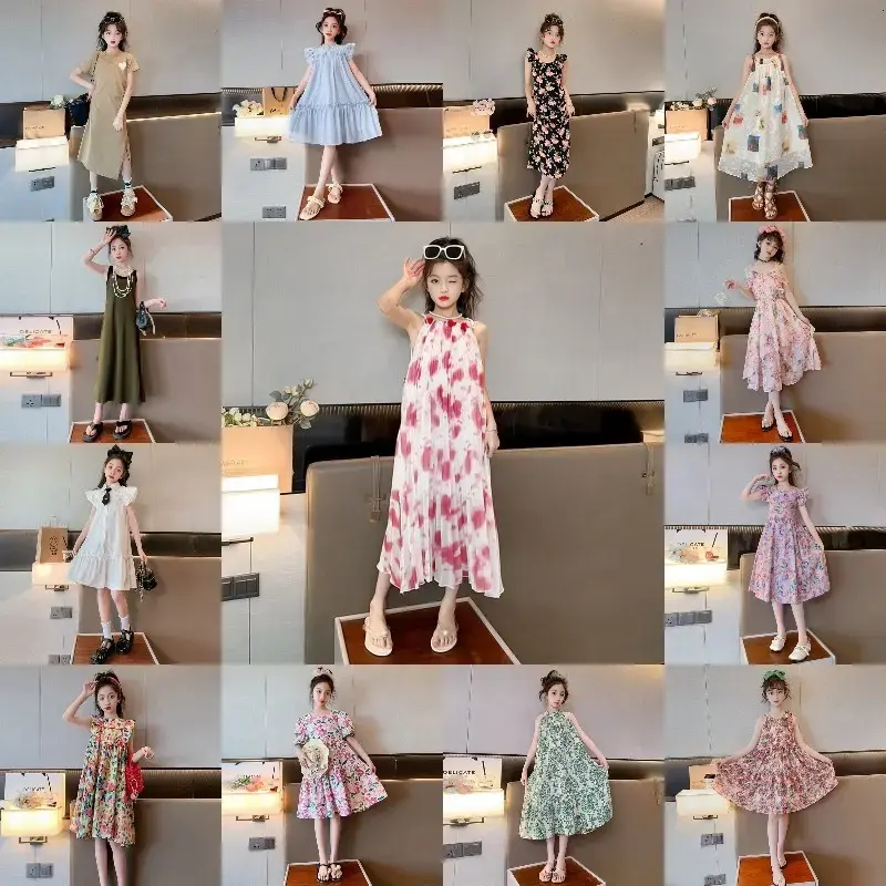 2024 Summer Girl Dress Clothing New Children's Clothes Foreign Style Small Fresh Thin Skirt Princess Skirt