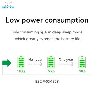 Ebyte E32-900M30S SX1276 10กม. การแพร่กระจายคลื่น30dBm Lora ระยะทางไกล868/915MHz SMD Lora โมดูลไร้สาย - Product Image 5