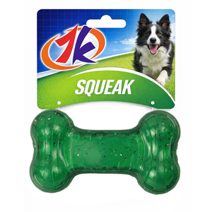 Jouet à mâcher transparent pour chien en TPR, en forme d'os, jouets interactifs pour animaux de compagnie avec texture dentaire, logo personnalisé pour chiens de taille moyenne et grande - Product Image 1