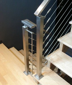 Rampe de balcon moderne en acier pour villa, garde-corps d'escalier, balustrade, câble, fil, poteau - Product Image 3