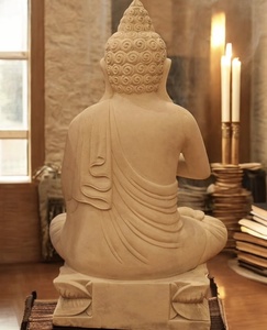 Sculpture de statue de <span class=keywords><strong>bouddha</strong></span> riant en pierre de marbre grandeur nature de <span class=keywords><strong>jardin</strong></span> <span class=keywords><strong>extérieur</strong></span> - Product Image 4