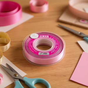 Nastro in Raso Iln 1,5cm 25Y Rosa Amaranto per Forniture Artigianali - Product Image 2