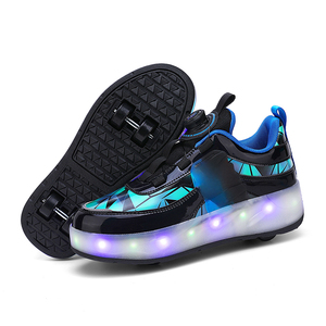 Enfants pour chaussures espace cuir supérieur semelle intermédiaire en caoutchouc Invisible Light-Up Design amovible petites roues sport <span class=keywords><strong>patins</strong></span> <span class=keywords><strong>à</strong></span> <span class=keywords><strong>roulettes</strong></span> - Product Image 6