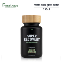 Bouteille ronde en verre 100cc 120cc 150cc avec couvercle en bambou Emballage gommeux de capsule de supplément de vitamine et de santé