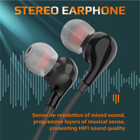 Écouteurs intra-auriculaires filaires SOMIC TONE, prise jack 3,5 mm en forme de L, basses puissantes, stéréo, avec micro intégré pour téléphone portable, PC et jeux