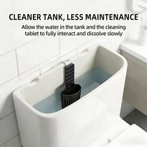 Support de tablette de nettoyage pour réservoir de toilettes en silicone et métal avec réglage multi-niveaux et conception adaptative à suspendre - Product Image 3