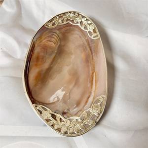 Coquillage de palourde naturelle géante 10-11 "nacre demi-coquille nautique côtier décoratif bol <span class=keywords><strong>plat</strong></span> plateau - Product Image 2