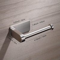 STOCCO Porte-papier toilette auto-adhésif en acier inoxydable, fixation murale sans perçage, finition brossée pour salle de bain, cuisine, hôtel