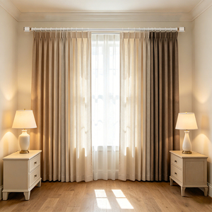 Ensemble de tringles à rideaux motorisées intelligentes ZSTARR pour rideaux transparents et occultants, montage au <span class=keywords><strong>plafond</strong></span> pour salon, chambre, hôtel, fenêtres hautes - Product Image 3