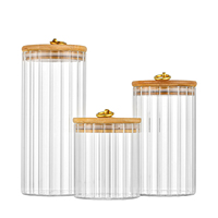 Qualité supérieure, contenants de stockage alimentaire en verre hermétique ronds de 500 ml, 750 ml, 1000 ml, bocaux de stockage pour la cuisine