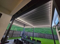 Pergola en aluminium à lames orientables motorisées, toit réglable, bioclimatique, imperméable, résistant au vent, jardin, terrasse