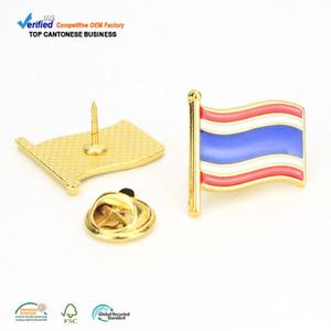 Insignias de la bandera tailandesa, venta al por mayor, logotipo personalizado, esmalte suave, Día Nacional, broche de Metal, insignia, alfileres de solapa para recuerdo turístico - Product Image 1