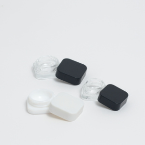 Cannacoast Pot en verre carré personnalisé avec bouchon en plastique blanc noir Crème pour les yeux à l'épreuve des enfants Pots de concentré de soins de la peau pour herbe florale - Product Image 6