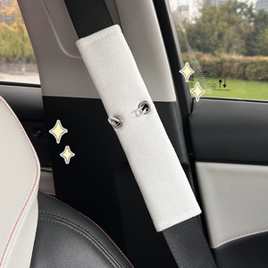 Housse de protection perforée en coton et lin pour <span class=keywords><strong>ceinture</strong></span> de sécurité de <span class=keywords><strong>voiture</strong></span>, rembourrage d'épaule amovible, décoration de poupée DIY, protection de siège enfant - Product Image 3