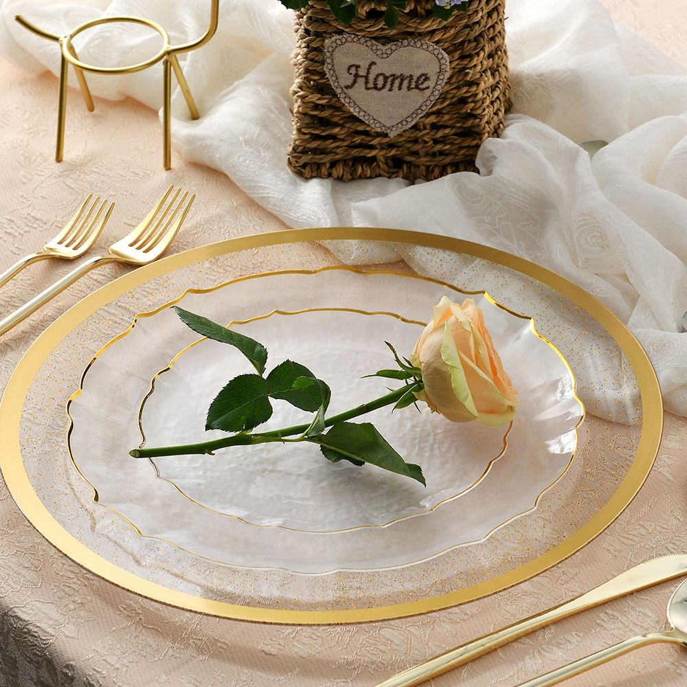 Plastic Disposable Plates Plastic Dinner Plates With Gold Lace