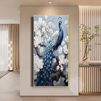 Décoration d'intérieur Art déco, animaux modernes, art mural en porcelaine et cristal avec cadre noir/doré, personnalisation possible