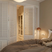 Persianas de Madera Natural para Interiores, Persianas Manuales de Madera de Tilo, Persianas de Madera Maciza Pintadas de Blanco, Persianas de Madera con Rejillas, Tamaño Personalizado