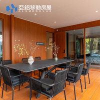 Villa modulaire en aluminium à 3 chambres, maison préfabriquée entièrement meublée pour les projets d'hôtels et de tourisme