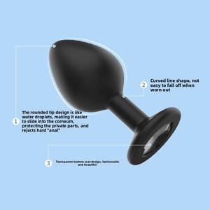 Sex toy <span class=keywords><strong>Plug</strong></span> anal adulte en silicone pour hommes diamantés pour la stimulation de la prostate et les taquineries du point G pour le jeu anal - Product Image 3