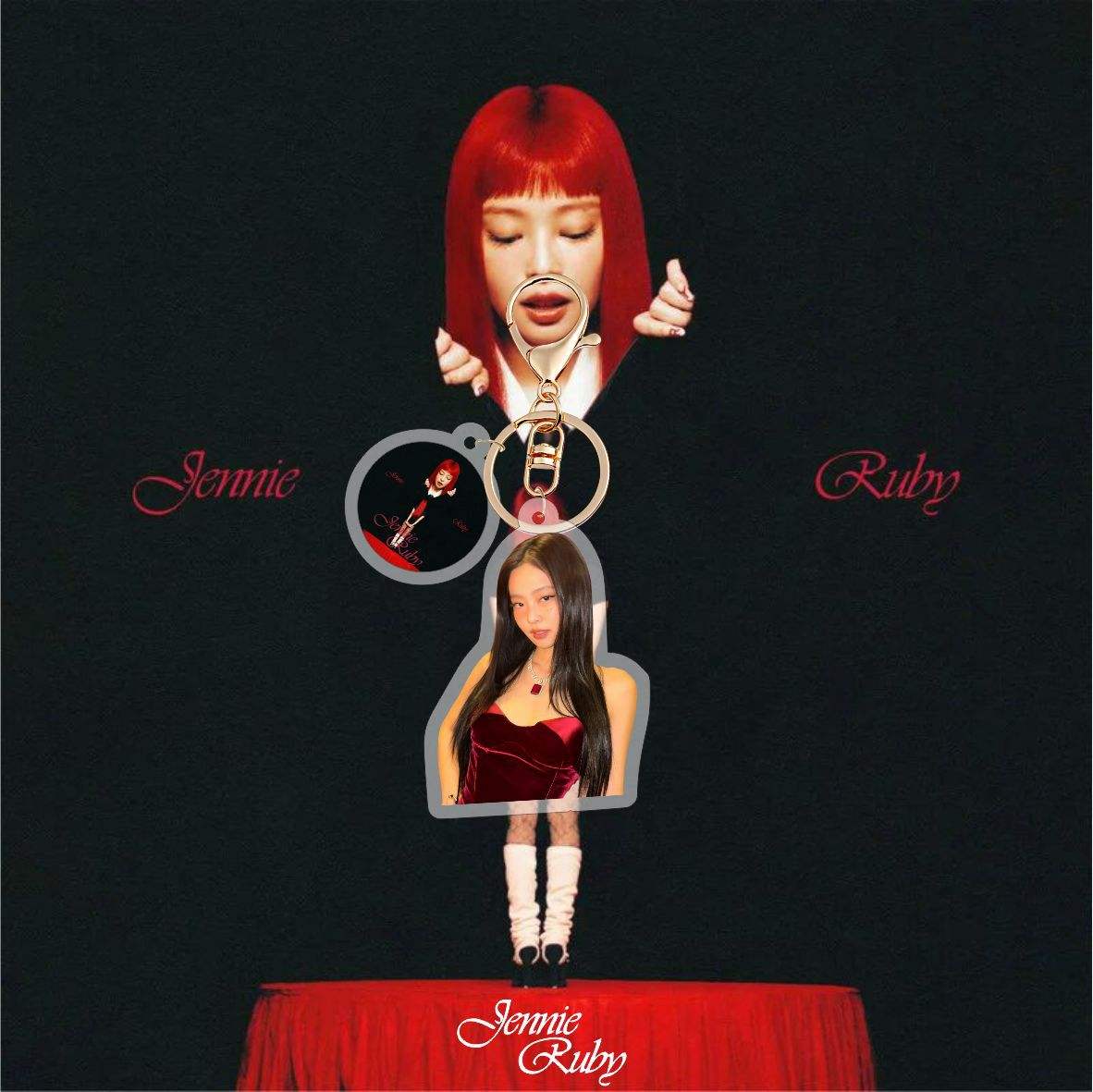 Kpop Idol JENNIE 2025 New Album RUBY INS Style Acrylic Keychains