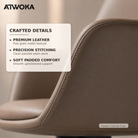 Chaise de bureau pivotante en cuir moderne ATWOKA - Chaise de réunion rembourrée haut de gamme pour projets de bureau