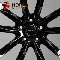 Jantes forgées sur mesure de 18/19/20/21/22 pouces pour la modification de berlines et de SUV, jantes en alliage forgé sport, design à 5 trous, finition noire brillante à rayons coupés