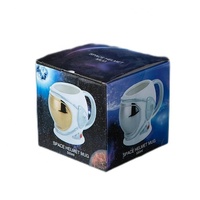 Madou 550ml Tasse en céramique de porcelaine fine en forme de casque d'astronaute 3D créatif - Grande capacité, cadeau d'affaires pour la rentrée scolaire, vente en gros