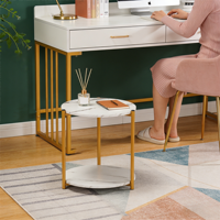 Petite table basse pour la maison, table pour petit appartement, petite table ronde pour salon, table d'appoint pour canapé, table d'appoint à double niveau