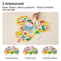 Jouet interactif intelligent rechargeable pour chat avec motif floral, son de souris à induction tactile, pour l'exercice des animaux de compagnie en intérieur