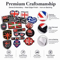 Patchs brodés thermocollants ou à coudre, motif Union Jack britannique, drapeau, cœur, bouclier, Angleterre, Londres, nautique, yachting, lunettes de soleil