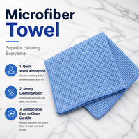 Serviette en microfibre polyester 450 GSM à tissage gaufré, séchage rapide, avec poche zippée pour le golf, la plage et la cuisine