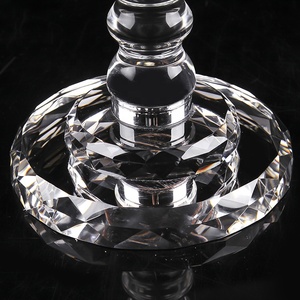 Chandelier à 5 branches en cristal de verre artisanal pour mariage, Saint-Valentin, cheminée cylindrique - Product Image 4