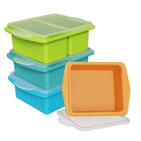 Moules à glace en silicone grand format carrés, imprimés avec logo, pour la congélation et le démoulage facile, vente en gros d'usine OEM ODM, et moules à glaçons pour soupes
