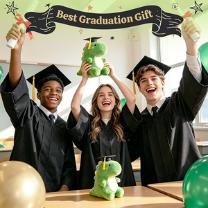 Peluche Dinosaure de Remise de Diplôme de Haute Qualité avec Casquette Noire Classique – Cadeaux en Peluche pour Célébrations et Fêtes de Remise de Diplôme 2026 - Product Image 4