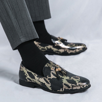 Chaussures plates décontractées pour hommes, antidérapantes, imprimées, à bout pointu, pour la conduite et les soirées, légères et résistantes, printemps-automne