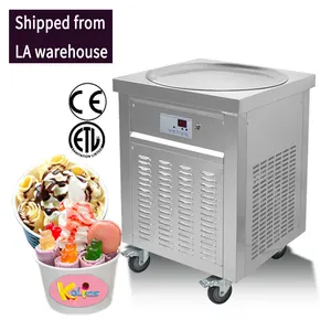 Free shipping to USA tax included ETL CE Single Round Pan ice cream roll machine/fry ice cream machine/Fried Ice Cream Machine