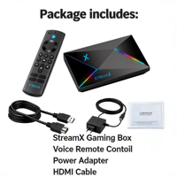 Boîtier TV Android 4K STREAMX, Android 14, boîte TV intelligente, WiFi 6, Bluetooth, HDMI, décodeur, boîte TV multifonctionnelle, version mondiale