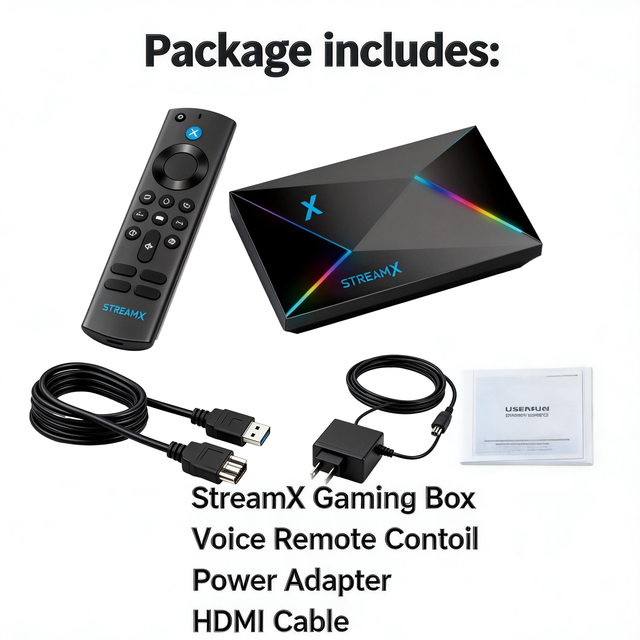 STREAMX 4K Android TV Box Android 14 Smart TV Box WiFi 6 Bluetooth HDMI Set Top Box Multifunctional TV Box, Global Version