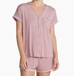 Conjunto <span class=keywords><strong>de</strong></span> Pijama <span class=keywords><strong>de</strong></span> Verano <span class=keywords><strong>de</strong></span> 2 Piezas, Camiseta Holgada con Detalles <span class=keywords><strong>de</strong></span> Ribete y Pantalones Cortos, Ropa <span class=keywords><strong>de</strong></span> <span class=keywords><strong>Dormir</strong></span> para Mujer, Ropa <span class=keywords><strong>de</strong></span> Casa - Product Image 3