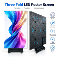Écran d'affichage LED pliable à trois volets P1.86, affichage publicitaire numérique, signalisation numérique intérieure pour ascenseur, hall, lobby, panneau publicitaire
