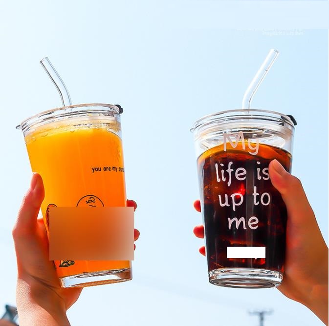 480ml Drinking glass cup with logo